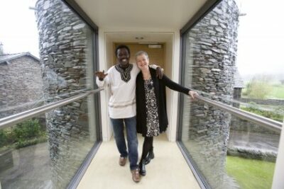 Saddiq and Sarah before their reading at the Wordsworth Trust.